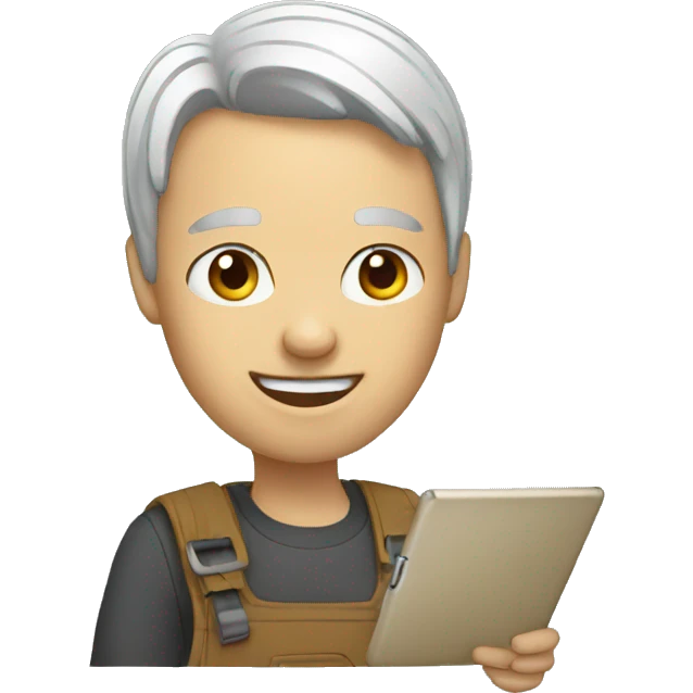 working on an ipad emoji