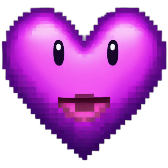 Purple pixel art heart emoji