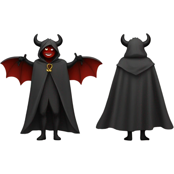 devil cloak and cape, front and back view emoji