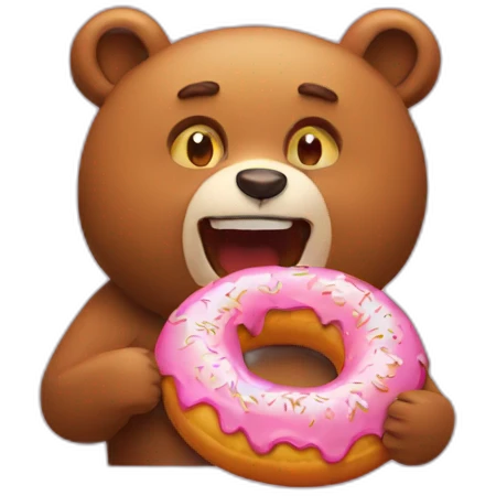 bear eating an donnut emoji