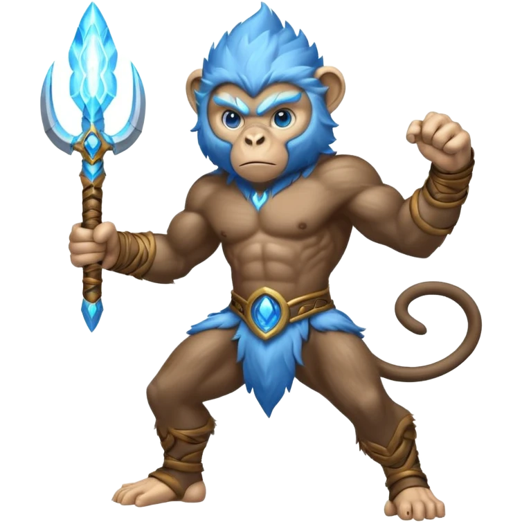 air elemental monkey warior with light blue furr emoji