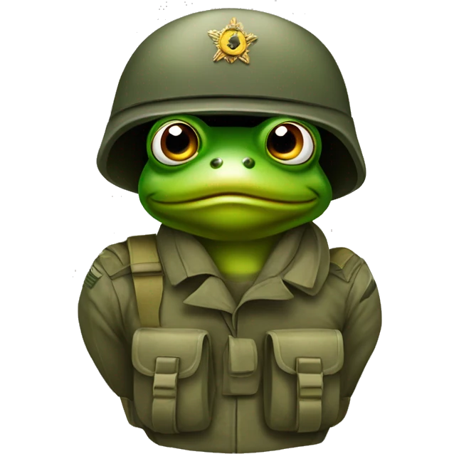 a frog in military gear emoji