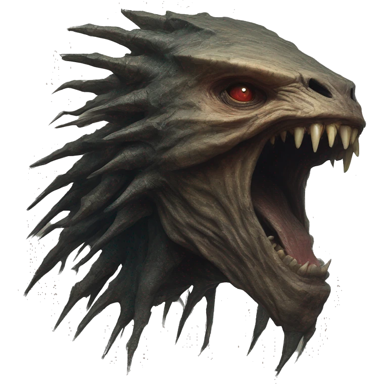 Predator in beksinski style hyperrealistic emoji