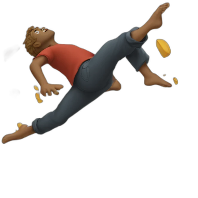 A falling gyaat emoji