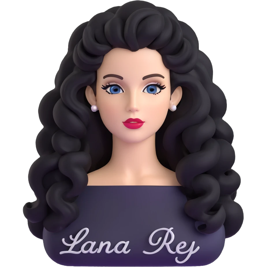 Lana Del Rey with big hair and signature style emoji