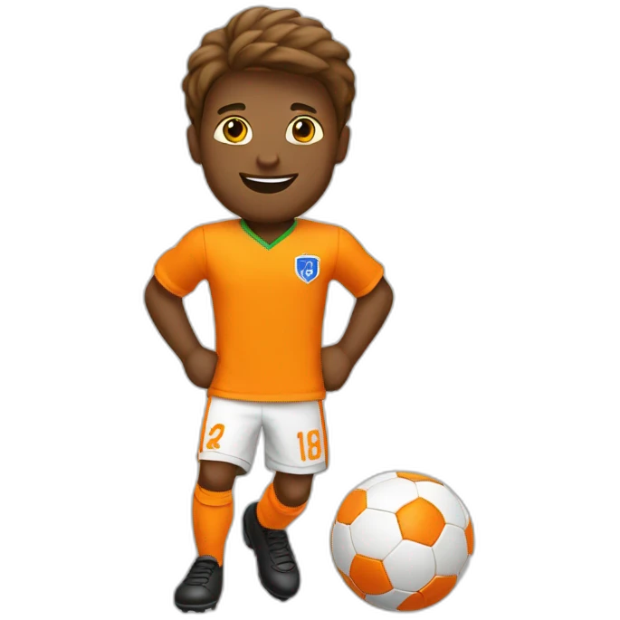 Gode play soccer orange emoji