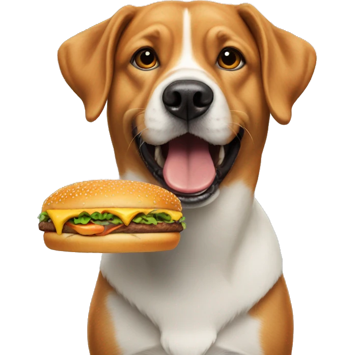 Dog eat a burger emoji