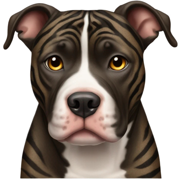 pitbull terrier dark brindle tiger stripes emoji