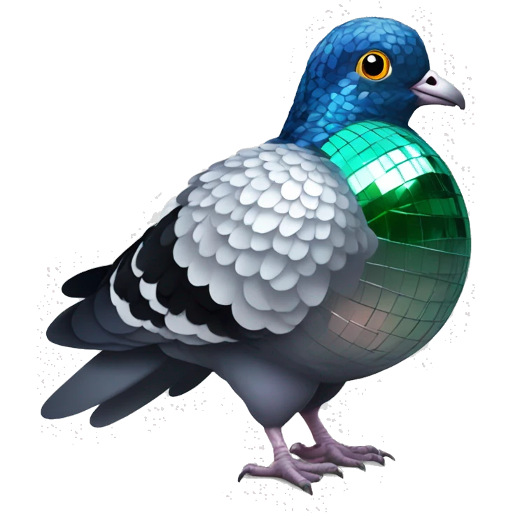 disco ball pigeon emoji
