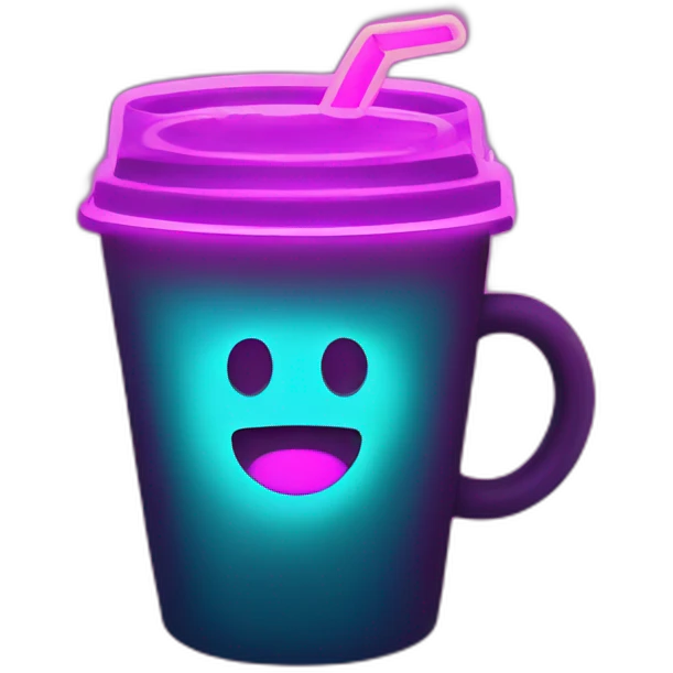 neon coffee emoji