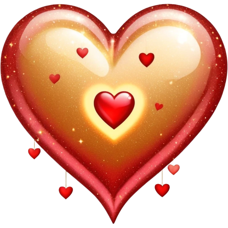 Romantic reddish-golden warm-colored sparkling Valentines vintage aesthetic decorations emoji
