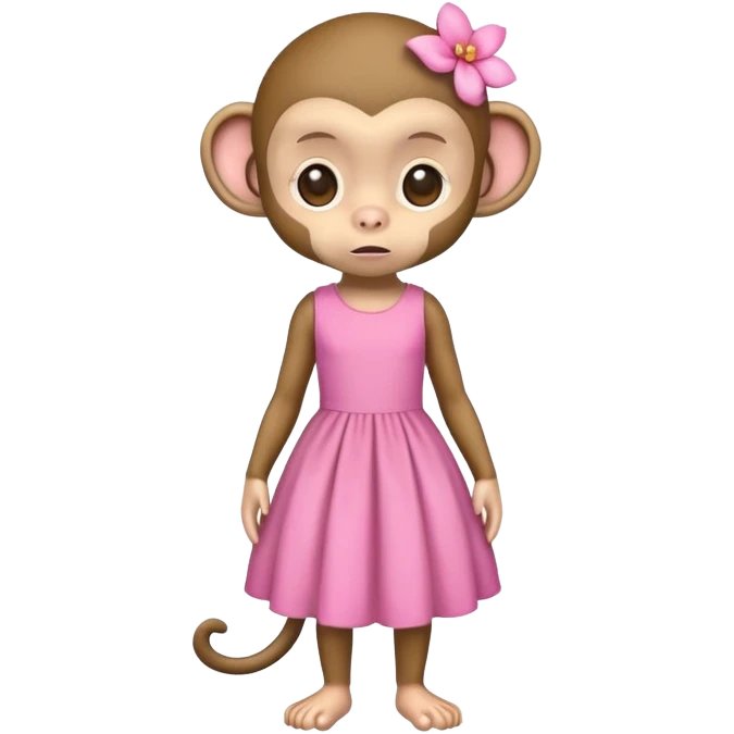 Маленькая обезьянка в розовом платье  emoji