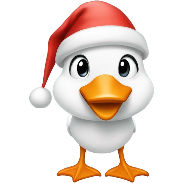 Goose with Christmas hat emoji
