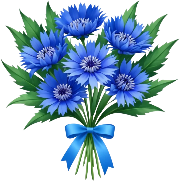 12 cornflowers bouquet decorated emoji