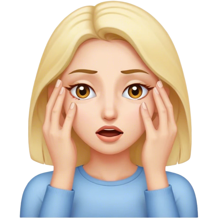a woman opening her eyes wide with her fingers  emoji