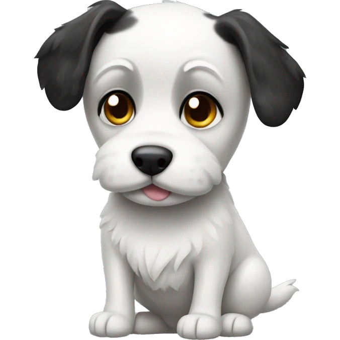 Dog with black and white fur emoji