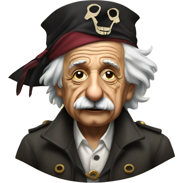 Albert Einstein with a Pirate Hat and eye patch emoji