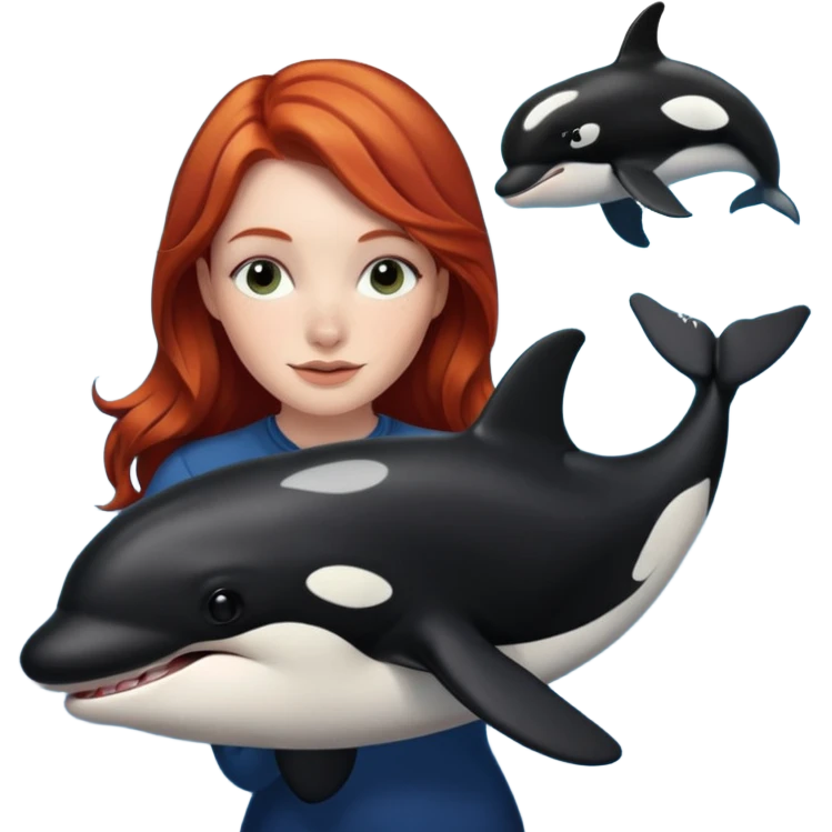 Red head holding an orca emoji