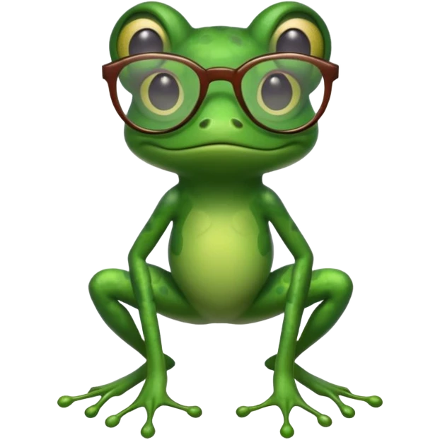 Long legged frog with glasses  emoji