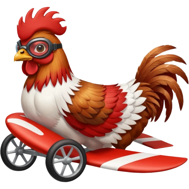 rooster driving glider emoji