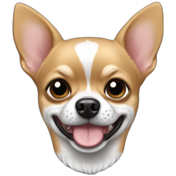 Chihuahua black and cofre and White  dog muscle emoji