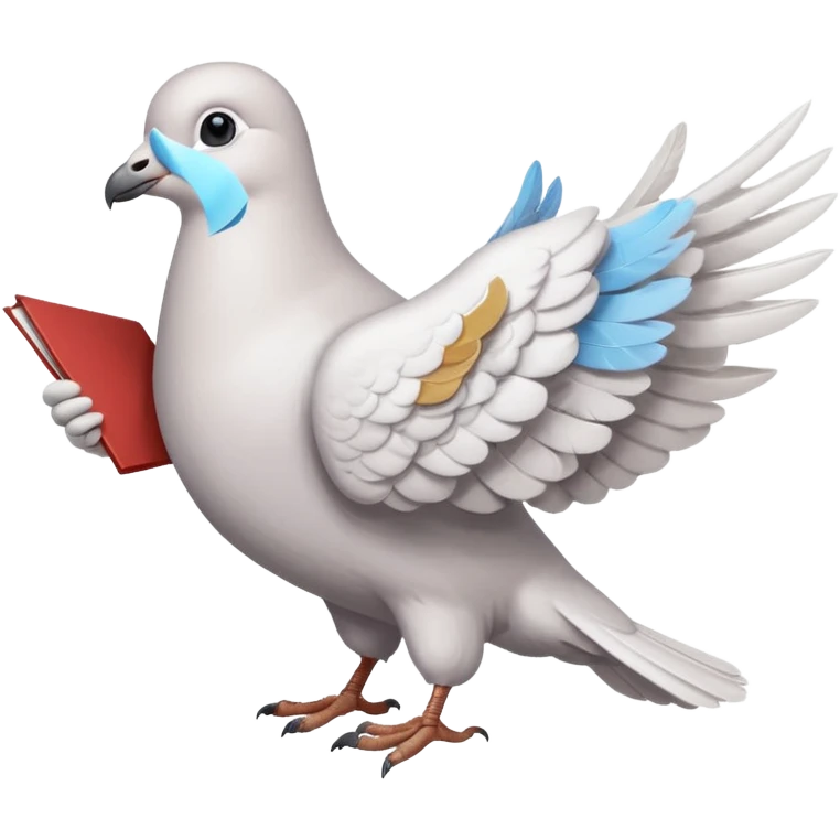 a dove flies with a letter in its paws emoji