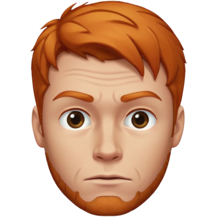 The 🤨 raised eyebrow emoji but with short ginger hair (a man) emoji