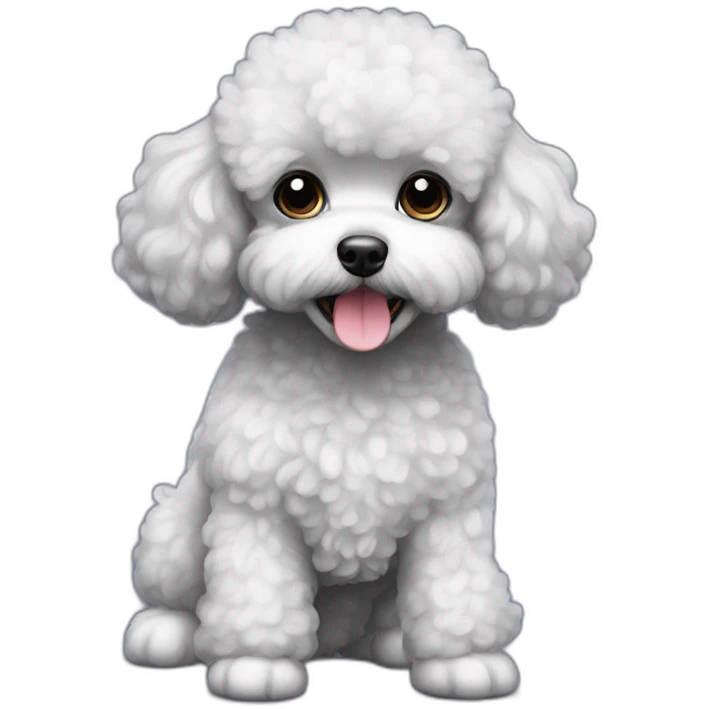 black toy poodle dog small girl fluffy emoji