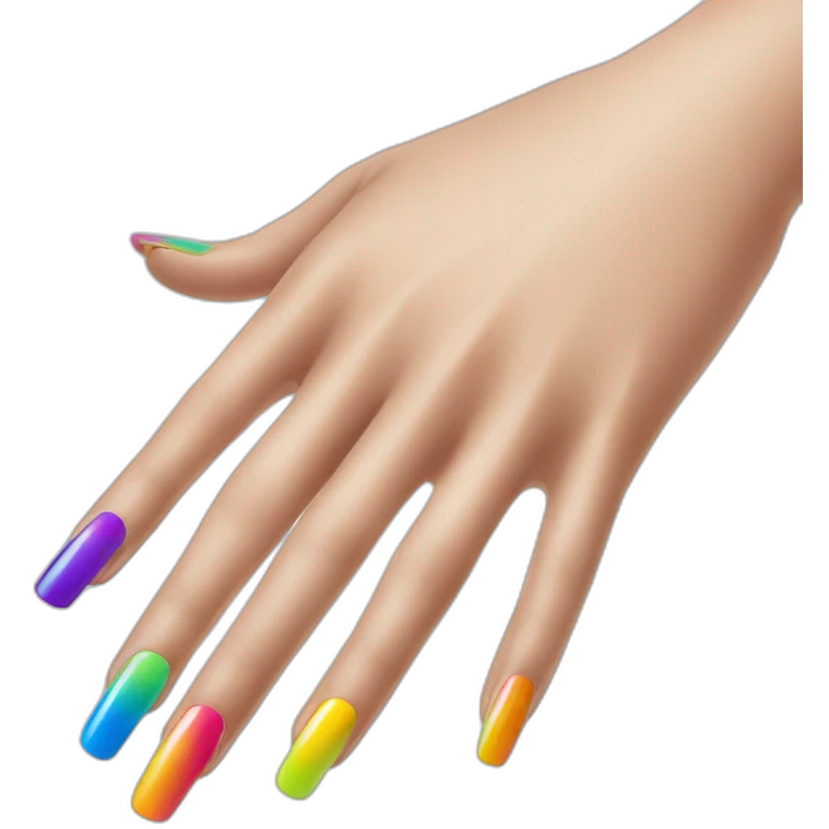 Putting rainbow Nail polish on emoji