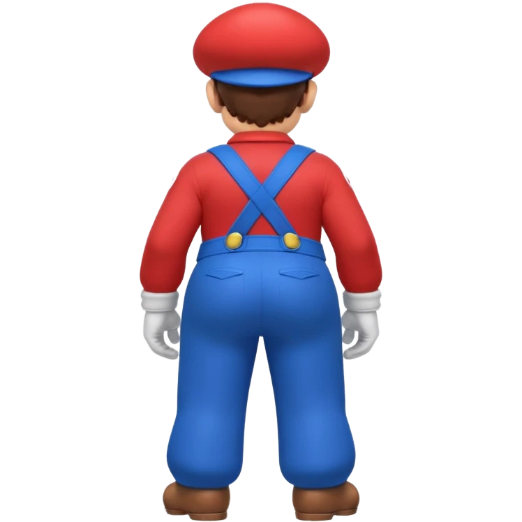 back view of super mario with huge massive buttcheeks  emoji