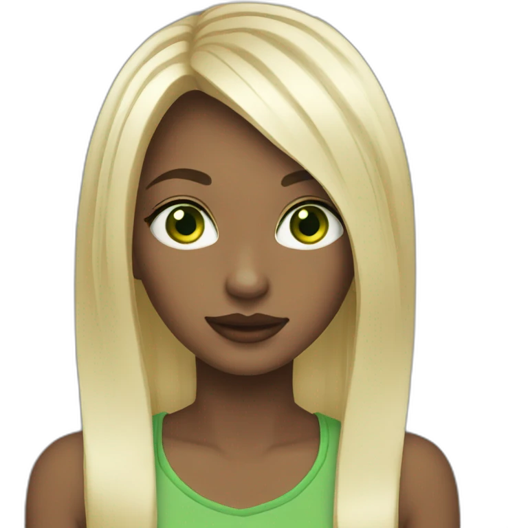 girl green eyes long hair emoji