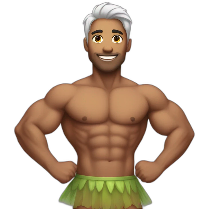 buff male in tutu emoji