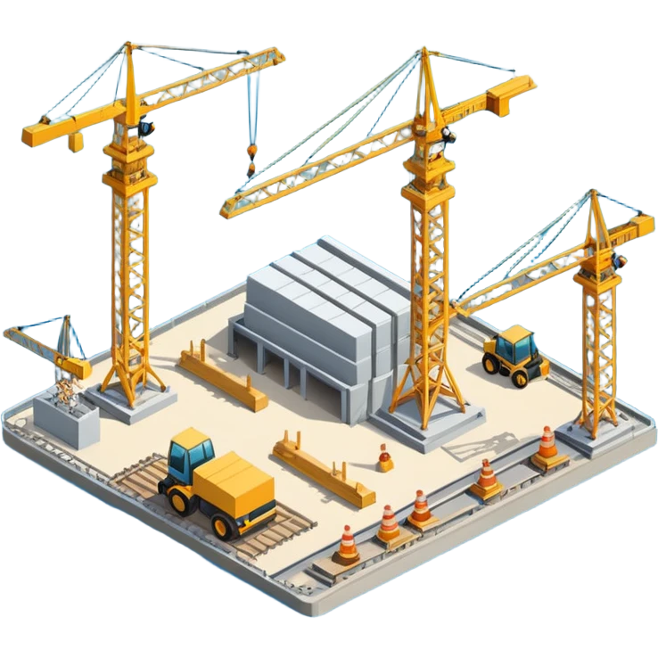 isometric construction site of cathay airport emoji