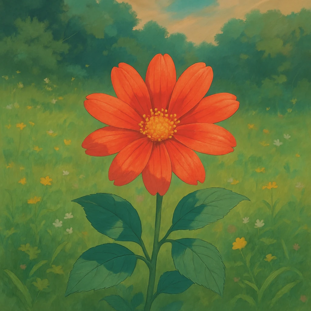 aesthetic flower, ghibli style emoji