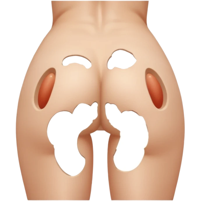 Nude woman showing her butt with a hole in the middle emoji