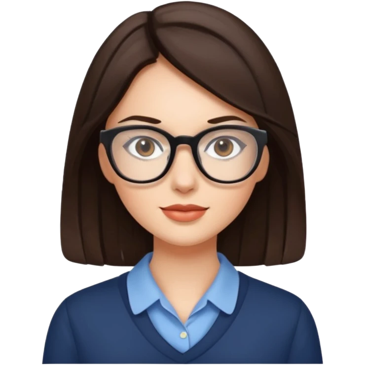 Красивая брюнетка в очках emoji