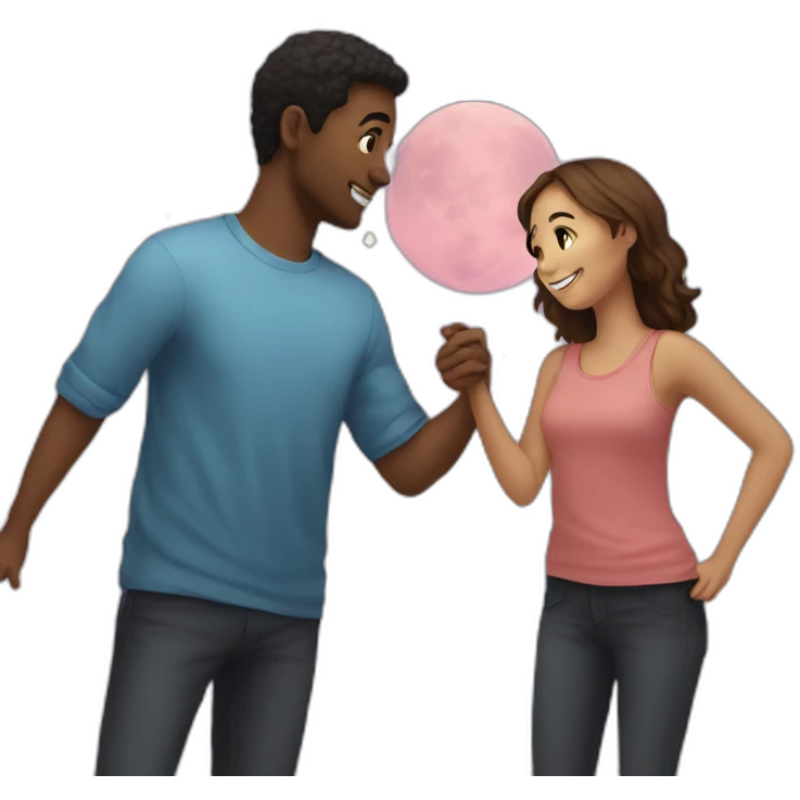 Boy-friend and girlfriend in the space  emoji