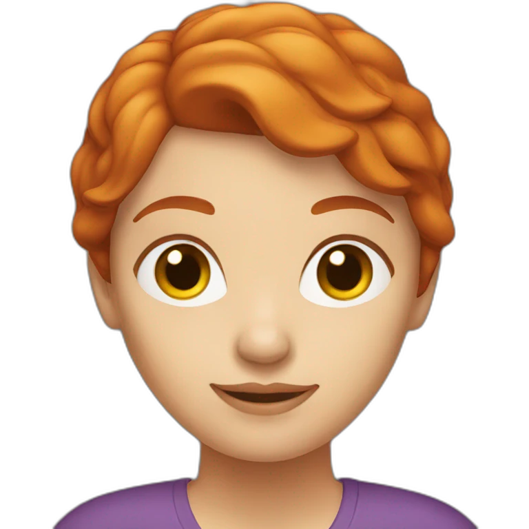 redhead woman at computer emoji
