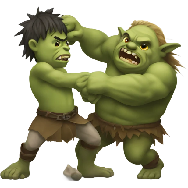 Troll fighting ogre emoji