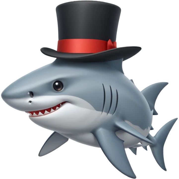 Shark with a top hat emoji
