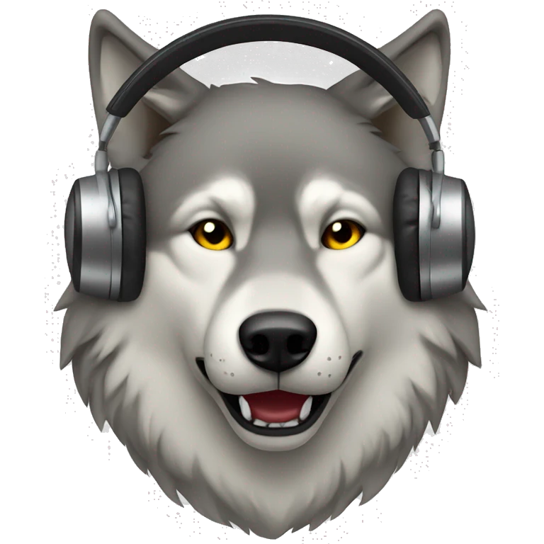 Wolf with headphones emoji