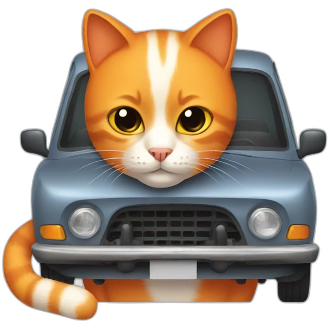 orange cat fixing a car emoji