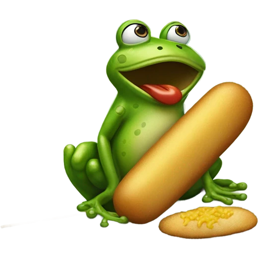 frog with corndog emoji