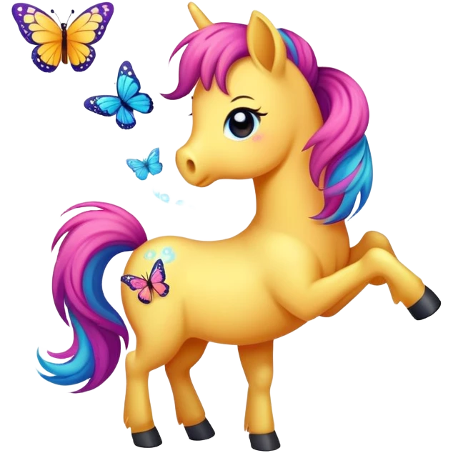 Pony farting out butterflies emoji