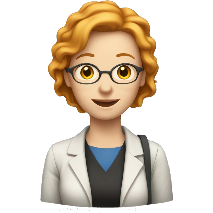 Teacher white woman ginger hair laptop happy emoji