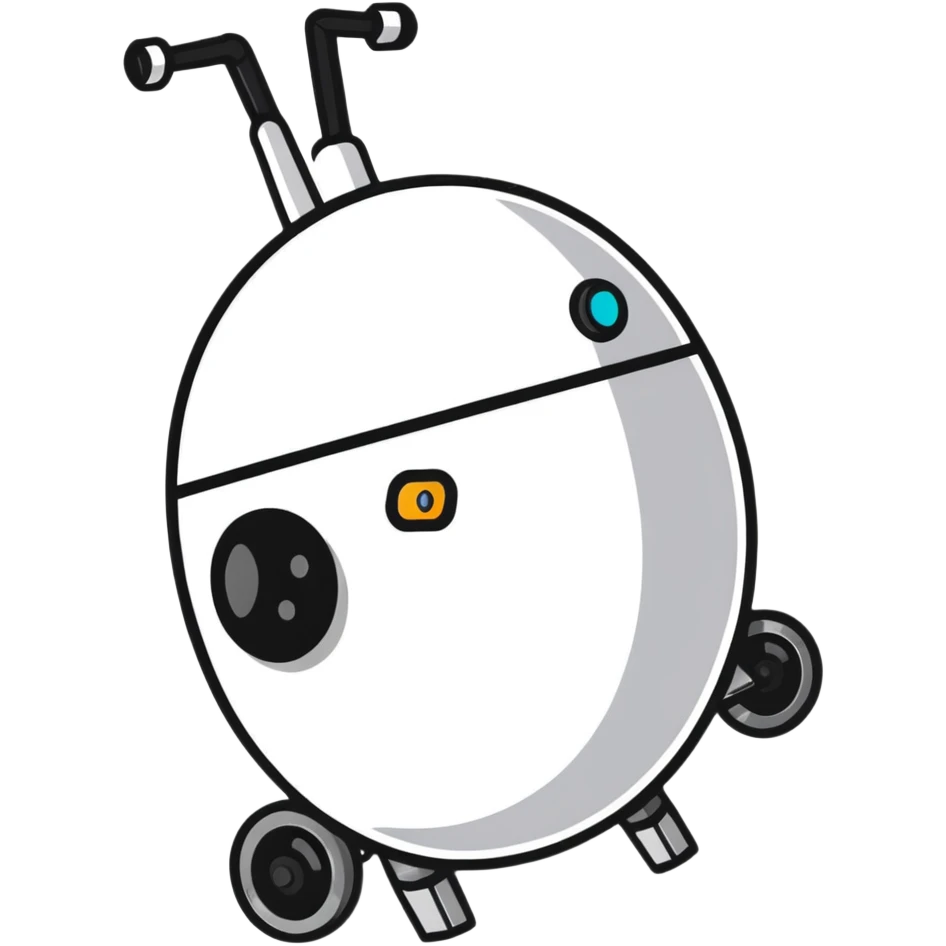 polished minimalistic perfectly round steel robot face, simple clean design emoji