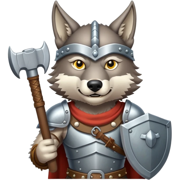Wolf hold ban hammer Viking  emoji