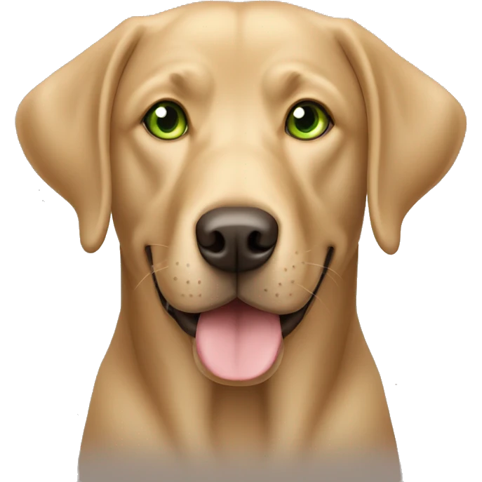 Light brown Labrador retriever with green eyes  emoji