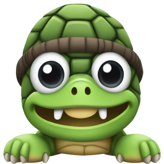 Turtle wearing a beanie emoji