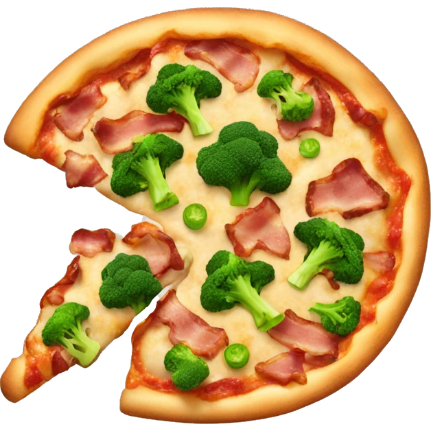 Bacon and broccoli pizza emoji